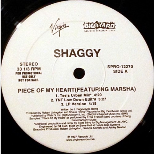 Shaggy - Piece Of My Heart (Todd Terry Remixes)