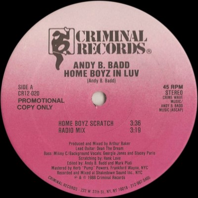Andy B. Badd - Home Boyz In Luv
