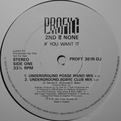 2nd II None - If You Want It (Remixes)