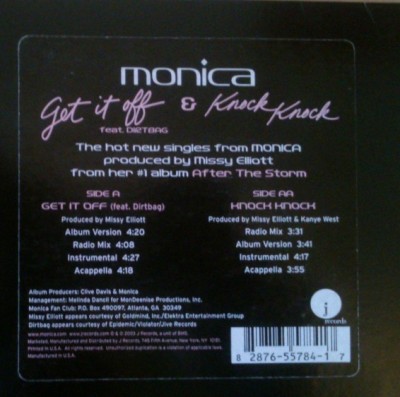 Monica - Get It Off (feat. Dirtbag) / Knock Knock