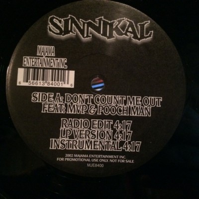 Sinnikal - Don't Count Me Out / Dat Day