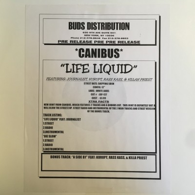 Canibus - Life Liquid / Die Slowly / Abide By